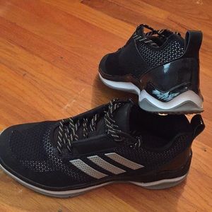 Black Adidas athletic shoes